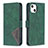 Custodia Portafoglio In Pelle Fantasia Modello Cover con Supporto L06 per Apple iPhone 15 Plus Verde