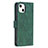 Custodia Portafoglio In Pelle Fantasia Modello Cover con Supporto L06 per Apple iPhone 15 Verde