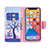 Custodia Portafoglio In Pelle Fantasia Modello Cover con Supporto L07 per Apple iPhone 13 Pro Max Multicolore