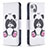 Custodia Portafoglio In Pelle Fantasia Modello Cover con Supporto L07 per Apple iPhone 15 Plus Bianco