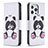 Custodia Portafoglio In Pelle Fantasia Modello Cover con Supporto L07 per Apple iPhone 15 Pro Max Bianco