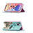 Custodia Portafoglio In Pelle Fantasia Modello Cover con Supporto per Apple iPhone 13 Mini Ciano