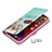 Custodia Portafoglio In Pelle Fantasia Modello Cover con Supporto per Apple iPhone 13 Mini Ciano