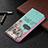 Custodia Portafoglio In Pelle Fantasia Modello Cover con Supporto per Apple iPhone 13 Mini Ciano