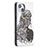 Custodia Portafoglio In Pelle Fantasia Modello Cover con Supporto per Apple iPhone 13 Mini Grigio