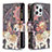 Custodia Portafoglio In Pelle Fantasia Modello Cover con Supporto per Apple iPhone 13 Pro Multicolore