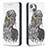 Custodia Portafoglio In Pelle Fantasia Modello Cover con Supporto per Apple iPhone 15 Grigio