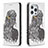 Custodia Portafoglio In Pelle Fantasia Modello Cover con Supporto per Apple iPhone 15 Pro Max Grigio