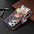 Custodia Portafoglio In Pelle Fantasia Modello Cover con Supporto per Apple iPhone 15 Pro Max Multicolore