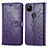 Custodia Portafoglio In Pelle Fantasia Modello Cover con Supporto per Google Pixel 4a Viola