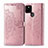 Custodia Portafoglio In Pelle Fantasia Modello Cover con Supporto per Google Pixel 5 XL 5G Oro Rosa