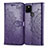 Custodia Portafoglio In Pelle Fantasia Modello Cover con Supporto per Google Pixel 5 XL 5G Viola