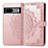 Custodia Portafoglio In Pelle Fantasia Modello Cover con Supporto per Google Pixel 7a 5G Oro Rosa