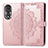 Custodia Portafoglio In Pelle Fantasia Modello Cover con Supporto per Huawei Honor 80 5G Oro Rosa