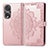 Custodia Portafoglio In Pelle Fantasia Modello Cover con Supporto per Huawei Honor 80 Pro Flat 5G Oro Rosa