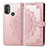 Custodia Portafoglio In Pelle Fantasia Modello Cover con Supporto per Motorola Moto E30 Oro Rosa