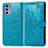 Custodia Portafoglio In Pelle Fantasia Modello Cover con Supporto per Motorola Moto Edge 20 5G Blu