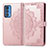 Custodia Portafoglio In Pelle Fantasia Modello Cover con Supporto per Motorola Moto Edge S Pro 5G Oro Rosa