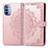 Custodia Portafoglio In Pelle Fantasia Modello Cover con Supporto per Motorola Moto G31 Oro Rosa