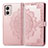 Custodia Portafoglio In Pelle Fantasia Modello Cover con Supporto per Motorola Moto G53 5G Oro Rosa