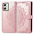 Custodia Portafoglio In Pelle Fantasia Modello Cover con Supporto per Motorola Moto G54 5G Oro Rosa