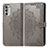 Custodia Portafoglio In Pelle Fantasia Modello Cover con Supporto per Motorola Moto G71s 5G Grigio