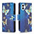 Custodia Portafoglio In Pelle Fantasia Modello Cover con Supporto per Nothing Phone 1 Blu