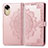 Custodia Portafoglio In Pelle Fantasia Modello Cover con Supporto per Oppo A17K Oro Rosa