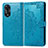 Custodia Portafoglio In Pelle Fantasia Modello Cover con Supporto per Oppo A18 Blu