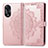 Custodia Portafoglio In Pelle Fantasia Modello Cover con Supporto per Oppo A18 Oro Rosa