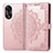 Custodia Portafoglio In Pelle Fantasia Modello Cover con Supporto per Oppo A38 Oro Rosa