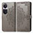 Custodia Portafoglio In Pelle Fantasia Modello Cover con Supporto per Oppo Reno10 5G Grigio