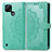 Custodia Portafoglio In Pelle Fantasia Modello Cover con Supporto per Realme C21 Verde