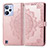 Custodia Portafoglio In Pelle Fantasia Modello Cover con Supporto per Realme C31 Oro Rosa