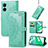 Custodia Portafoglio In Pelle Fantasia Modello Cover con Supporto per Realme C33 Verde