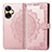 Custodia Portafoglio In Pelle Fantasia Modello Cover con Supporto per Realme Narzo N55 Oro Rosa