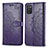 Custodia Portafoglio In Pelle Fantasia Modello Cover con Supporto per Samsung Galaxy A03s Viola