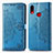 Custodia Portafoglio In Pelle Fantasia Modello Cover con Supporto per Samsung Galaxy A10s Blu