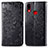 Custodia Portafoglio In Pelle Fantasia Modello Cover con Supporto per Samsung Galaxy A10s Nero