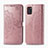 Custodia Portafoglio In Pelle Fantasia Modello Cover con Supporto per Samsung Galaxy A31 Oro Rosa
