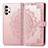 Custodia Portafoglio In Pelle Fantasia Modello Cover con Supporto per Samsung Galaxy A32 4G Oro Rosa