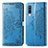 Custodia Portafoglio In Pelle Fantasia Modello Cover con Supporto per Samsung Galaxy A70 Blu