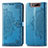 Custodia Portafoglio In Pelle Fantasia Modello Cover con Supporto per Samsung Galaxy A80 Blu