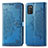 Custodia Portafoglio In Pelle Fantasia Modello Cover con Supporto per Samsung Galaxy F02S SM-E025F Blu