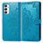 Custodia Portafoglio In Pelle Fantasia Modello Cover con Supporto per Samsung Galaxy F23 5G Blu
