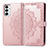 Custodia Portafoglio In Pelle Fantasia Modello Cover con Supporto per Samsung Galaxy F23 5G Oro Rosa