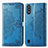 Custodia Portafoglio In Pelle Fantasia Modello Cover con Supporto per Samsung Galaxy M01 Blu