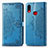 Custodia Portafoglio In Pelle Fantasia Modello Cover con Supporto per Samsung Galaxy M01s Blu