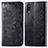 Custodia Portafoglio In Pelle Fantasia Modello Cover con Supporto per Samsung Galaxy M10 Nero