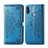 Custodia Portafoglio In Pelle Fantasia Modello Cover con Supporto per Samsung Galaxy M11 Blu